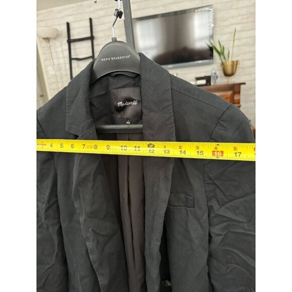 Madewell The Relaxed Blazer in Softdrape Two Button Black Women Size Large - Picture 5 of 8